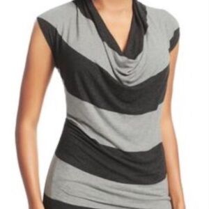 CAbi wide striped draped cowl neck top. Size medium.